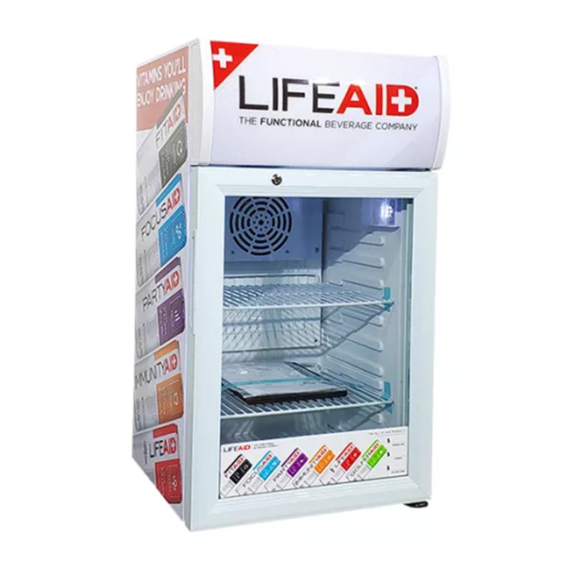 counter top display cooler with LED lighting